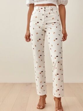 Reformation- Cynthia Fruitloops High Rise Straight Jeans